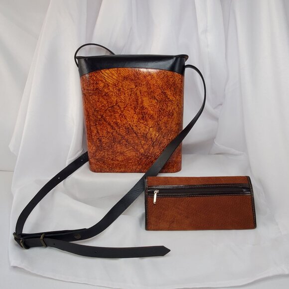 Dei Grandi Argentina Leather Crossbody Bag & Matching Wallet Set Artisan Made - Picture 3 of 14